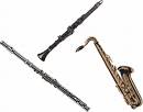 photo of clarinet, sax, flute